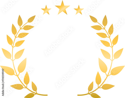 Golden laurel wreath with stars