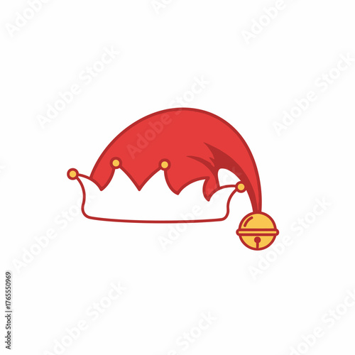 Festive Jester Hat with Bell for Holiday Fun.