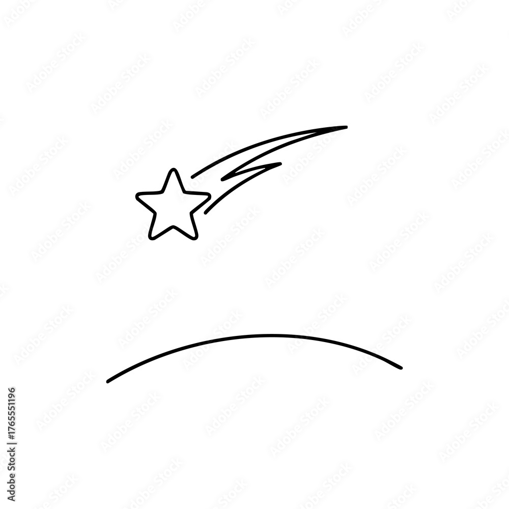 Obraz premium icon of a shooting star above snowy ground