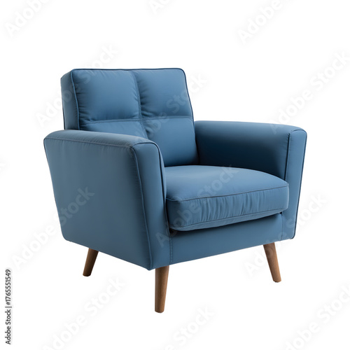 Modern Blue Armchair Design with transparent background
