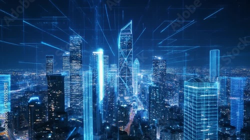 Wallpaper Mural most hight of technology city building with artificial intelegence Torontodigital.ca