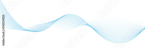 Abstract blue smooth waves on white background. Dynamic sound waves. Design elements. eps10