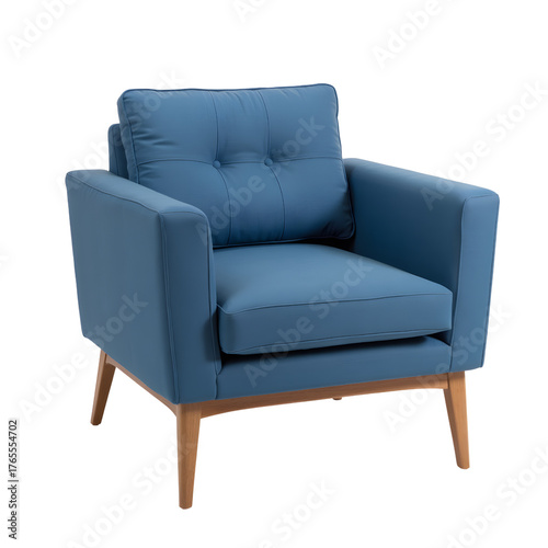 Modern Blue Armchair Design with transparent background
