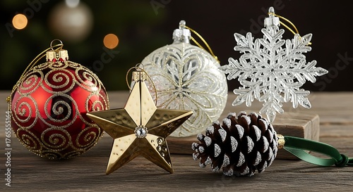 Festive Christmas Ornaments - A Collection of Holiday Decorations.
