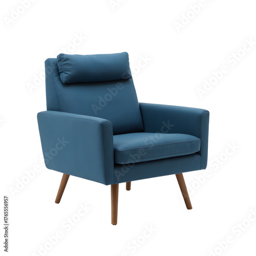 Modern Blue Armchair Design with transparent background