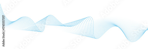 Abstract blue smooth waves on white background. Dynamic sound waves. Design elements. vector eps10