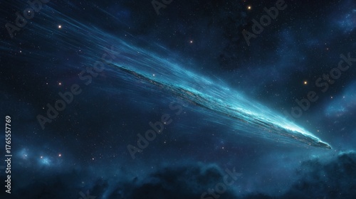 Interstellar Comet Streaking Across Deep Space, Radiating 3i Atlas Aesthetics, Ideal For NFT Covers, Sci-Fi Branding, Adobe Stock Visual Storytelling.
