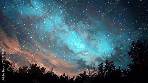 Starry night sky abstract heaven background