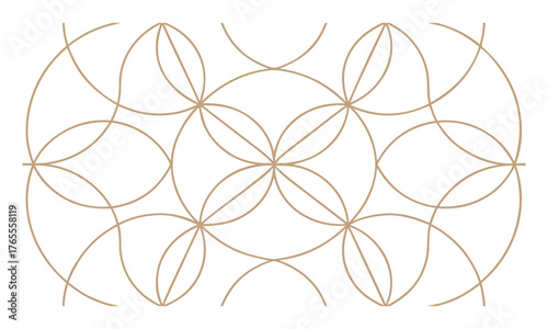Minimal Seamless Abstract Line Pattern — Beige Geometric Curves on White Background Vector illustration, easily editable.