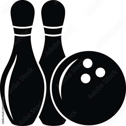 Bowling Ball and Pins Game Icon