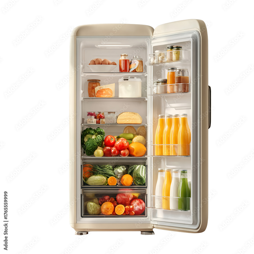 custom made wallpaper toronto digitalA modern open fridge isolated on white background
