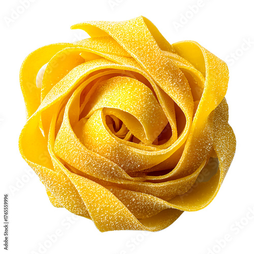 pappardelle pasta on a pure white background