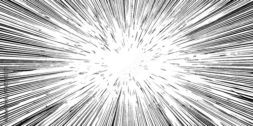 Dynamic japanese manga burst with radiating motion lines for comics and graphic novels