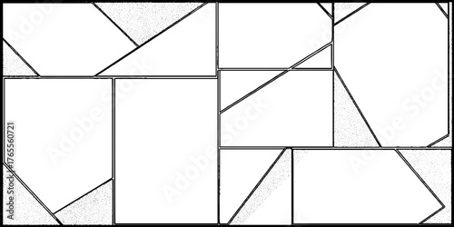 Dynamic manga layout design with overlapping and diagonal panels for comic art projects
