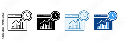 Real Time Monitoring  Icon Set Multiple Style Collection