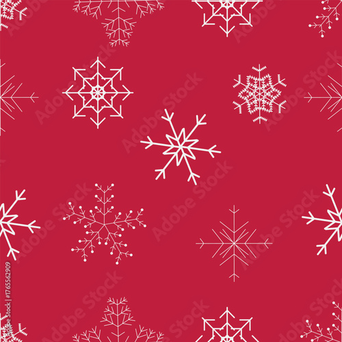 vector seamless pattern with snowflakes, Christmas and new year theme