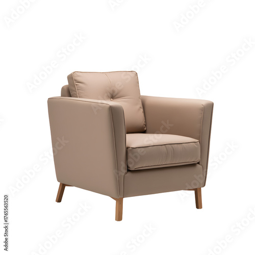 Modern Brown Armchair Design with transparent background 
