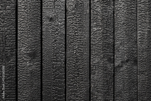Burnt wooden boards . Sho Sugi Ban Yakisugi is a traditional Japanese method of wood preservation