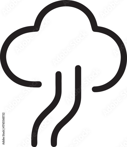 Cloud puff vape icon in modern line style in clean minimalist vector silhouette design.