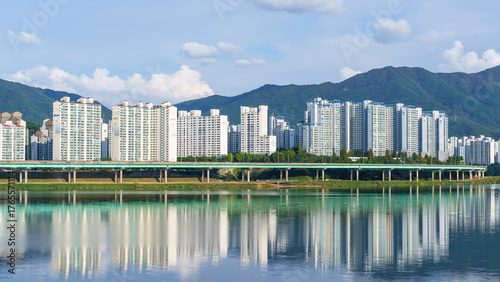 Apartment Buildings on Han River, Gangdong District, Seoul