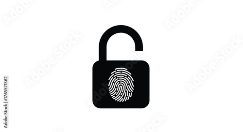 Fingerprint security unlock padlock icon representing access and protection.