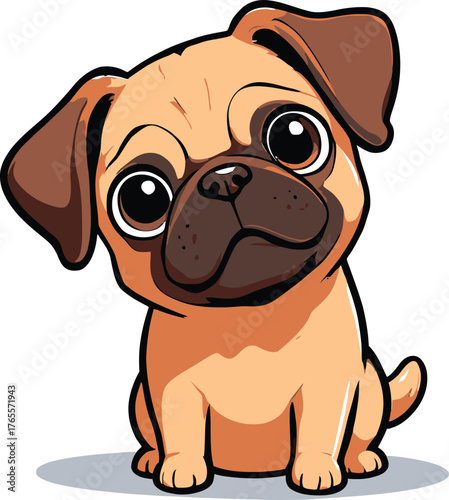 Cute cartoon a illustrator vector pog