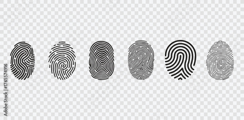 Fingerprint scanning icon Simple sign vector illustration on transparent background