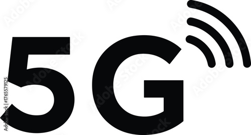 5G wireless network technology symbol vector illustration representing fast internet connection, mobile communication, modern signal strength and digital data connectivity.