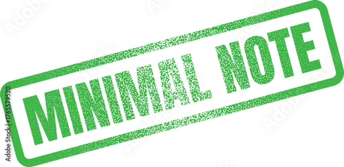 Minimal Note green rubber stamp offers a concise textured mark for important communications