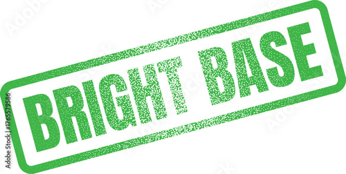 Bright Base Green Rubber Stamp Signifying Foundation, Core Element, or Essential Starting Point