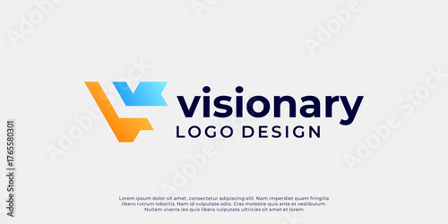 abstract letter V logo design. modern logotype V design