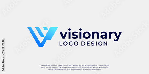 abstract letter V logo design. modern logotype V design