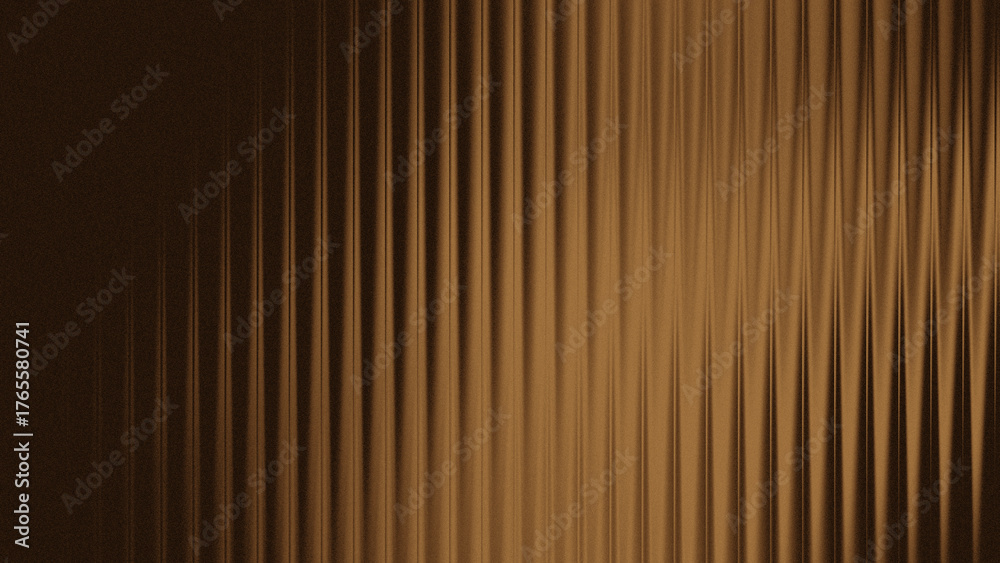Fototapeta premium Brown curtain design with vertical stripes, neat repeating wave pattern