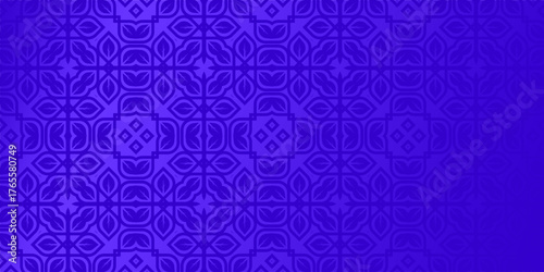 Deep Blue Ornamental Seamless Pattern Background, Dark Indigo Geometric Mandala Vector Design, Elegant Navy Blue Moroccan Style Abstract Wallpaper