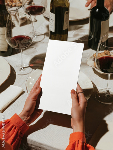 Obraz na płótnie Elegant dining menu mockup png, transparent design