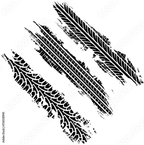 Set Grunge Tire Tracks