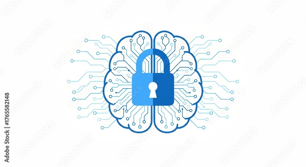 Obraz premium Secure your digital mind with advanced AI and data protection concepts