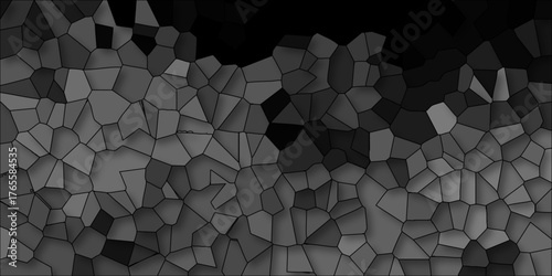Dark Grayscale Mosaic Pattern with Irregular Polygons and Subtle Shading Effects background texture