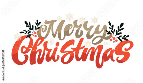 Merry Christmas and Happy New 2026 Year - cute hand drawn doodle lettering postcard. Hello 2026. Holly Jolly, Tis the season.