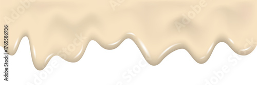 Dripping  white paint, yogurt or milk 3d texture.