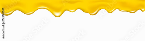 Honey flowing and dripping yellow liquid waves.