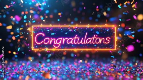 Congratulations! Celebrate your Success with vibrant colors and confetti!