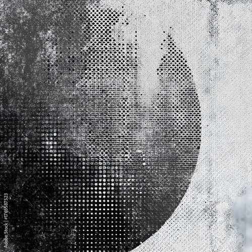 Printed detailed halftone texture overlay with vintage dotted pattern and grunge screen print design