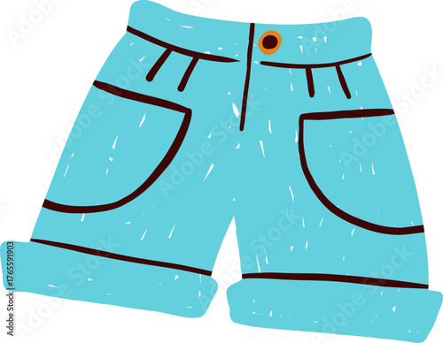 Male Shorts Icon. Cute Summer Fashion Il
