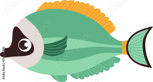 Tropical Tang Fish Cartoon Icon