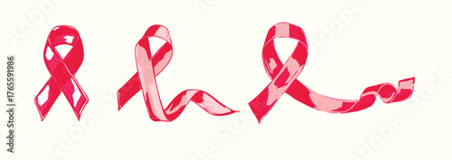 Red Awareness Ribbon Set