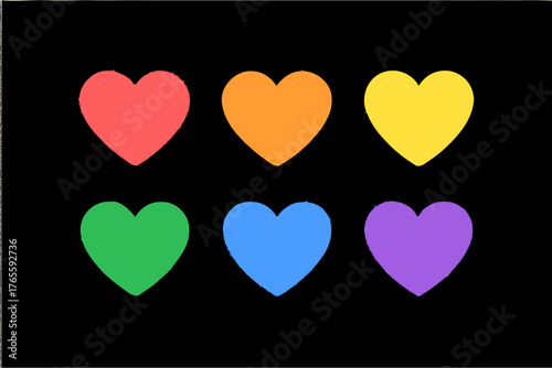 Minimalist Colorful Heart Icon Vector Design