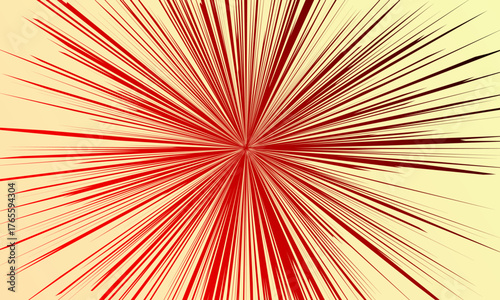 Radial Burst Abstract Background Red Lines Vector Explosion Pattern Design Energy Effect.