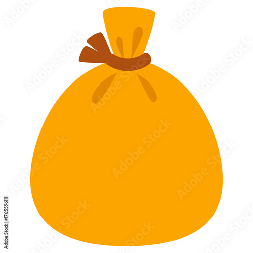 無地の袋、お金袋のイラスト