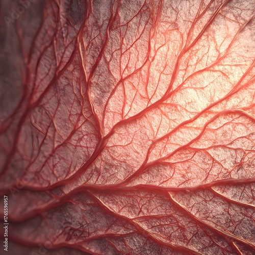 Realistic active veins under the skin texture showing organic blood vessel pattern and detailed anatomical surface